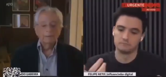 Vídeo: Ao vivo, jornalista ‘enquadra’ Felipe Neto e vira um dos assuntos mais comentados da web