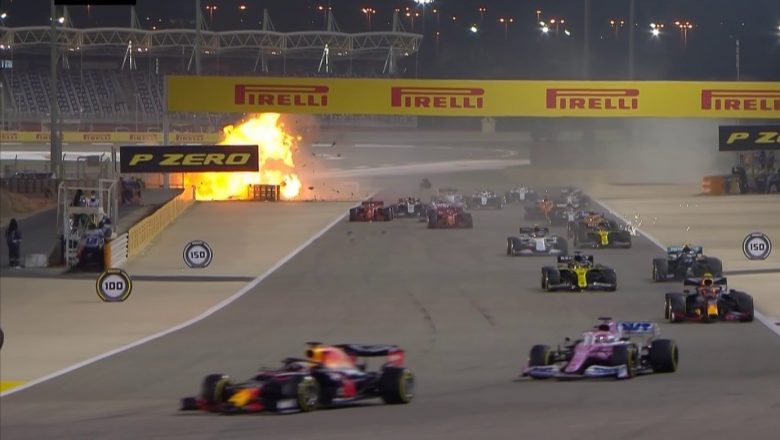 F1: Carro do piloto francês Romain Grosjean explode no GP do Bahrein