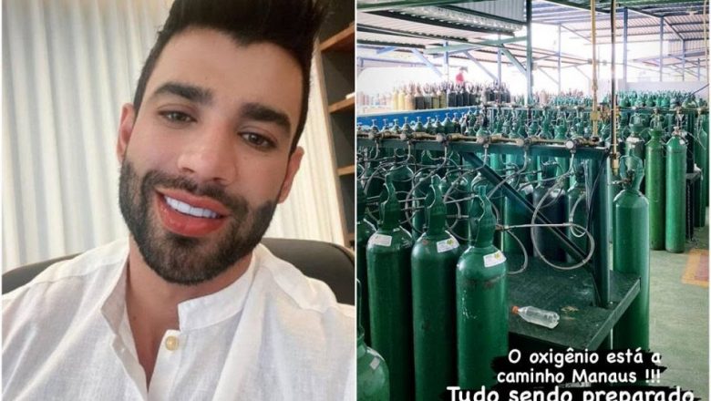 Gusttavo Lima mostra oxigênio que será enviado a Manaus: “A caminho”